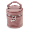Dark cherry velvet cosmetic bag portable travel custom makeup pouch brush storage bag with zipper pink Skin care lipstick bag