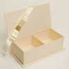 Fancy Mini White Gold Wedding Magnetic Closure Gift Storage Paper Box Packaging with Ribbon Lids Wedding Candy Box