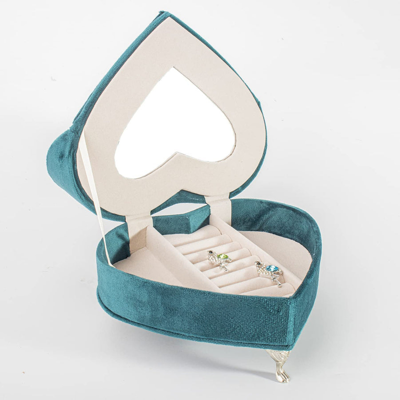 Heart Shaped Sofa Earring Ring Jewellery Organiser Valentine's Day Gift Portable Velvet Luxury Bracelet Necklace Sofa Jewelry Box