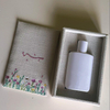 Handmade Square White Perfume Gift Box Packaging Fabric Cardboard Box Magnetic Perfume Bottle Sample Box With Embroidered Cover
