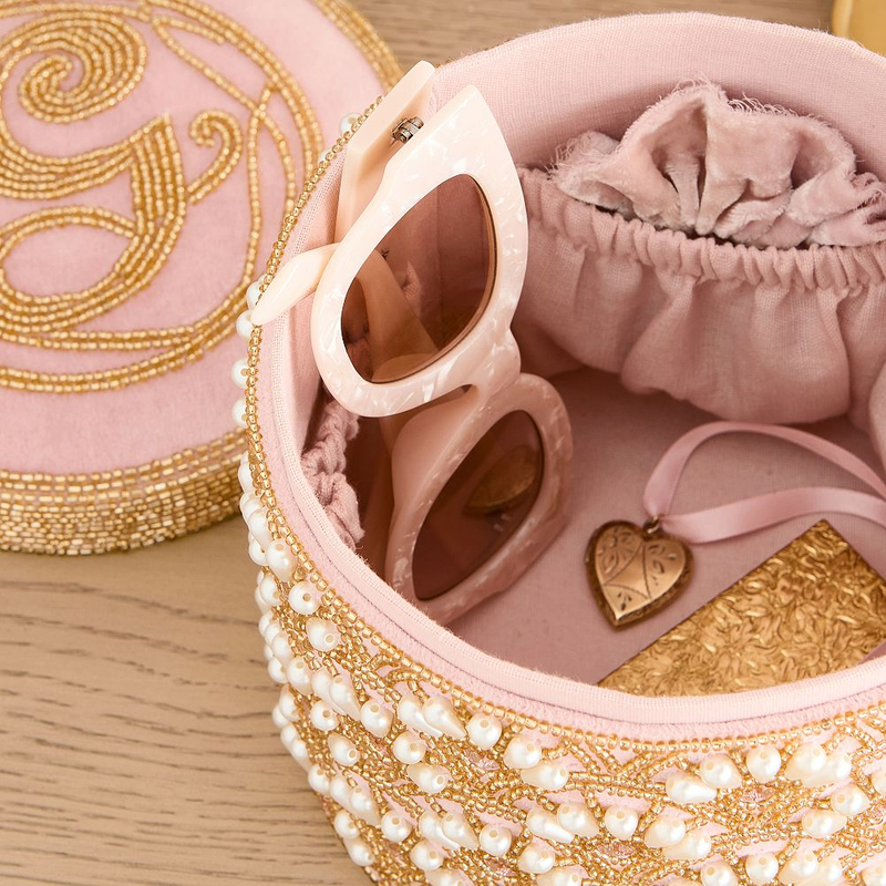 Colorful Beaded Pendant Storage Box Jewelry Embroidery Box