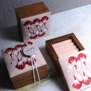 Handmade Jewelry Ring Box Giveaways Fabric Vintage Bracelet Packaging