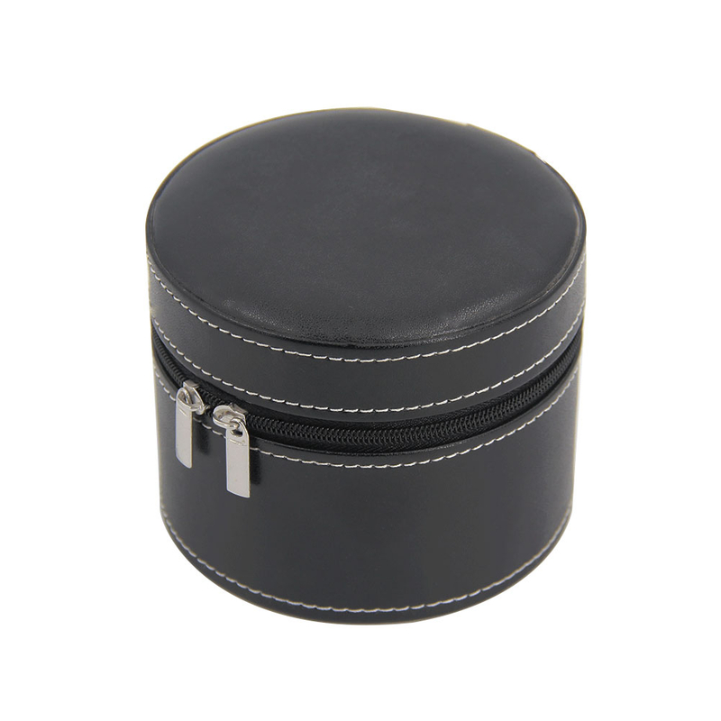 Unique Pu Leather Storage Travel Watch Case Box Luxury Black Leather Watch Roll Packaging Box with Pillow Insert Custom Logo