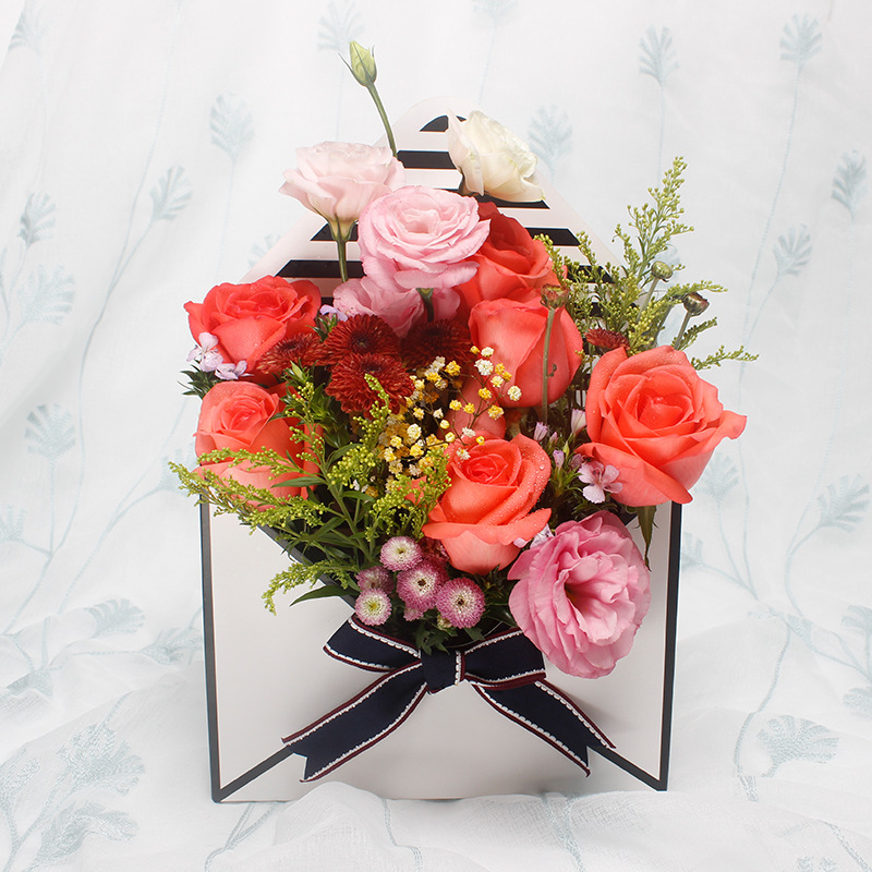 INS Style Envelope Creative Handmade Paper Foldable Flower Bouquet Arrangement Gift Packaging Box Mother's Day Valentine's Day