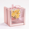 New Style Panoramic Window Opening Pvc Film Transparent Love Rose Flower Bouquet Gift Packaging Box for Valentine's Day