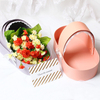 Creative Personalized Paper Cardboard Cradle Shape Rose Flower Bouquet Gift Packaging Box with Handle Wholesale
