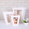New Arrival Trapezoidal Transparent PVC Window Rose Flower Bouquet Decoration Carrier Packaging Bag Box with Handle