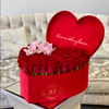 Wholesale Custom High Quality Red Velvet Heart Shaped Flower Bouquet Packaging Box with Foam Insert for Preserved Roses