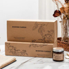 Custom Logo Recycled Brown Kraft Paper Drawer Style Scented Candle Jar Set Gift Packaging Box with Foam Insert Wholesale