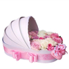 Creative Valentine's Day Baby's Birthday Cradle Shape Paper Cardboard Rose Flower Bouquet Gift Packaging Box With Handle
