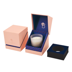 Custom Luxury Pink Rigid Paper Candle Jar Set Gift Packaging Box for Scented Candle With Customized Logo 