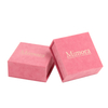 Custom Logo Printed Pink Paper Cardboard Velvet Necklace Pendant Bracelet Jewellery Gift Packaging Box Magnetic Closure