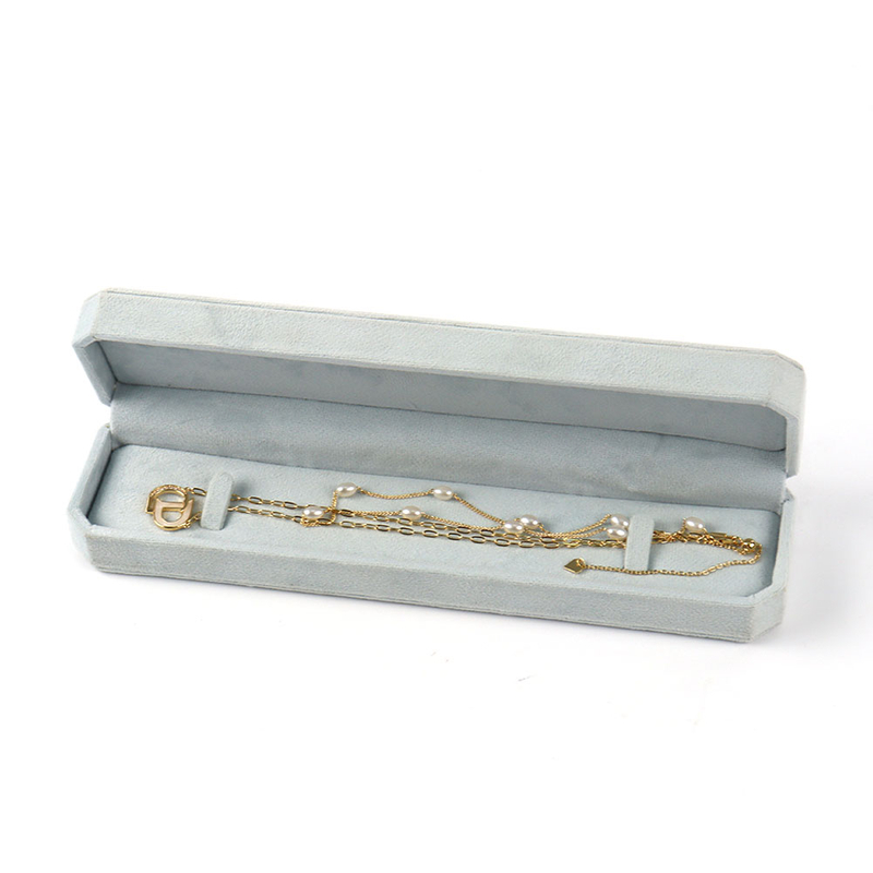 Long Velvet Jewelry Chain Necklace Gift Box Set Bracelet Storage Case Jewelry Display Box for Wedding Valentine Day