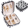 Travel Jewelery Case with Leopard Print Portable Small Travel Jewelry Organizer Box for Ring Earring Necklace Bracelet Organizer for Girls Women