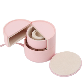 New Arrival Unique Double Open Multi Layer PU Leather Round Ring Earring Necklace Bracelet Jewelry Gift Storage Box Wholesale