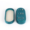 Custom Velvet Oval Shape Earring Ring Jewelry Display Storage Box Travel Portable Display Velvet Jewelry Gift Tray Case