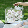 New Arrival Square Clear Transparent Acrylic Portable Valentine's Day Wedding Preserved Rose Flowers Bouquet Gift Packaging Box