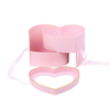 New Valentine's Day Heart Shaped Double Layer Rotating Rose Flowers Chocolate Cosmetics Jewelry Packaging Box with PVC Window