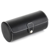 Amazon Hot Sale Customized Logo Black PI Leather Cylinder Watch Storage Box With Foam Insert Wholesale
