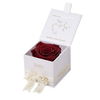 Small Custom Logo Square Paper Folding Magnetic Closure Flip Lid Single Preserved Eternal Rose Flower Gift Packaging Box