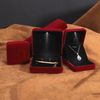 Luxury Dark Red Wedding Ring Velvet Box Jewelry Packaging Necklace Box Led Ring Packaging Jewelry Storage Box with LED Light