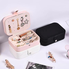 New Design Stock Portable Superior Quality Luxury Organizer Jewelry Leather Jewelry Travel Case Jewelry Box
