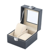 New Luxury Leather 2 Grid Box Collecting Storage Display Couple Lovers Watch Case Organizer Watch Gift Packing Box