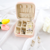 Factory Custom Logo Small Travel Jewelry Box Lady PU Leather Zipper Travel Jewelry Organizer Storage Box