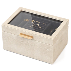 Custom Leather Jewelry Box with Mirror Jewelry Storage Box with Lock Key for Necklaces Bracelets Luxury Lockable Jewelry Box