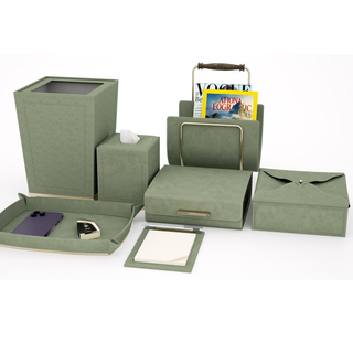  Leather Jewelry Tray Display Tissue Notepad Box Holder Home Decorative Classification Storage Box