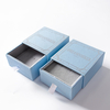 Luxury Small Light Blue Engagement Proposal Necklace Bracelet Ring Earring Drawer Paper Jewelry Packaging Box with Foam Insert