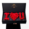 Luxury Two Layer I Love You Square Shaped Valentine's Day Flower Paper Boxes With Lid