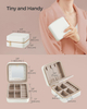 Hot Sale PU Leather Ring Earring Necklace Jewelry Storage Boxes Travel Jewelry Organizers Packaging Box With Mirror