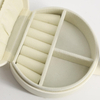 Creative Portable Handbag Necklace Ring Earrings Jewelry Organizer Box Round PU Jewelry Travel Box