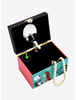 Rotating Musical Jewelry Box for Girl Wooden Paper Nightmare before Christmas Necklace Box Metal Lock Halloween Display Gift Box