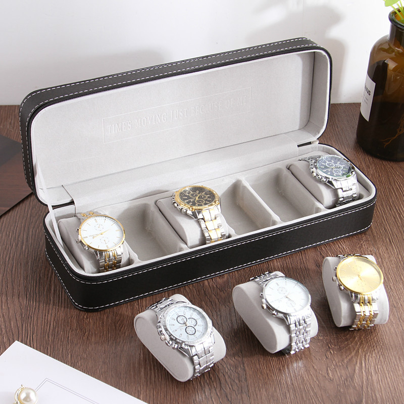 Watch Box 6/10/12 Slot Portable Travel Zipper Bag Collector Storage Watches Jewelry Zipper Black Watch Case