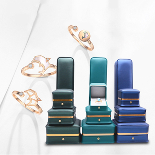 Wholesale Luxury Custom Logo PU Leather Jewelry Packaging Boxes Set Magnetic Box Metal Buckle Jewelry Box Gift