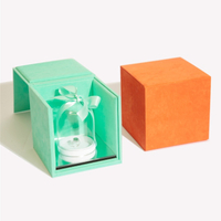 Folding Flip Velvet Jewelry Ring Box Acrylic Glass Dome Boxes Gold Earring Bracelet Necklace Display Box with Hot Stamping Logo