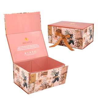Custom Logo Cardboard Baby Gift Black Boxes Empty Magnetic Folding Collapsible Paper Packaging Box With Lid For Small Business