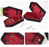 Halloween Coffin Shape Jewelry Organizer Case Portable Velvet Ring Earrings Necklace Jewelry Display Storage Boxes