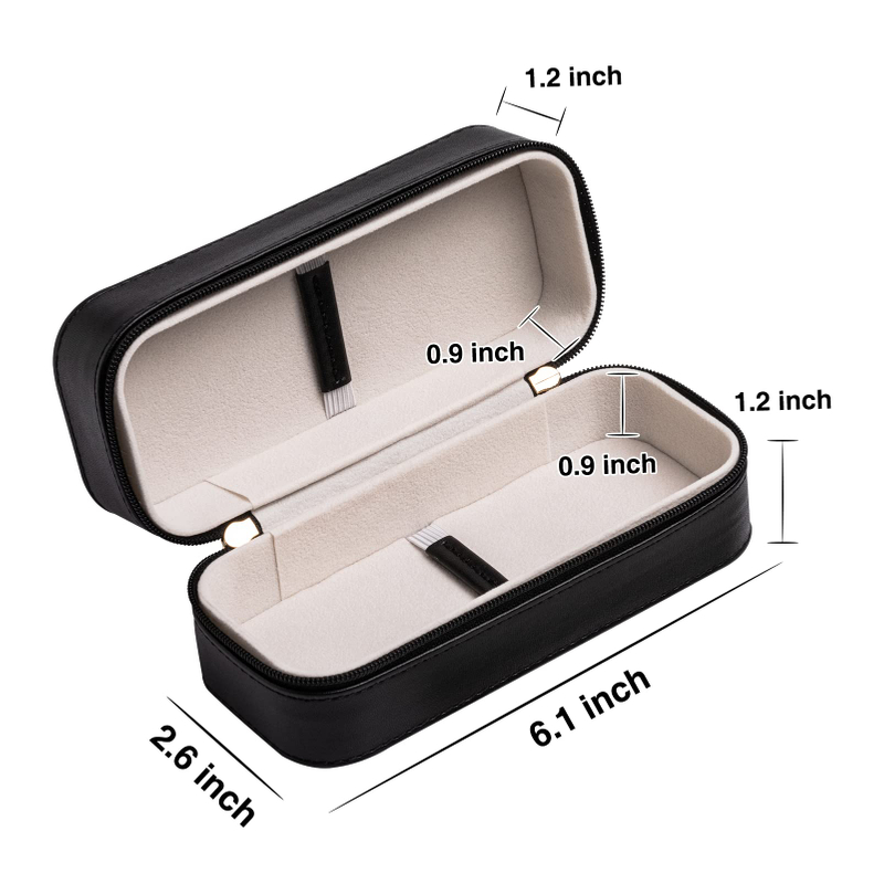 Small Single Leather Portable Watch Travel Case Watch Band Accessories Display Storage Holder Box for Wrist Watch