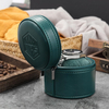 Classic Vintage Portable Storage Round Single Pu Leather Microfiber Watch Packaging Box With Zipper
