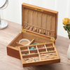 New Arrival Double Layer Solid Wood Lockable Ring Bracelet Necklace Earring Watch Jewelry Organizer Storage Box With Lock