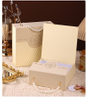 Luxury Velvet Mounted Gift Box Packaging Custom Logo Hot Stamped Magnetic Folding Paper Gift Boxes With Pearl Beads Handle