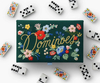 Custom Professional Luxury Embroidery Travel Tournament Domino Games Box Velvet Dominoes Set Special Storage Case