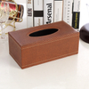 Luxury Design Plain Rectangular Soft Pu Leather Gold Napkin Holder Tissue Box with Cover for Hotel Farmhouse