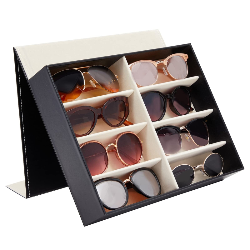 8 Slot Sunglasses Eyeglasses Organizer Storage Holder Case for Home Multiple Glasses Display Box