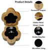 New Arrival Natural Wood Special Flower Shape Double Slots Wedding Ring Packaging Box