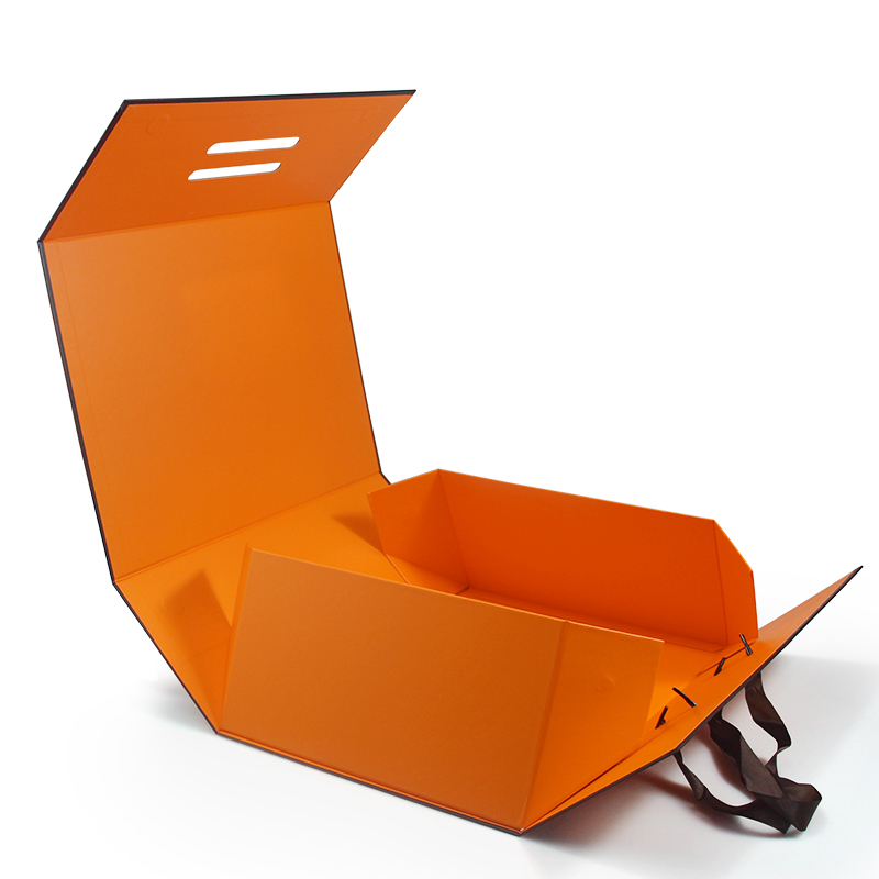 Wholesale Premium Luxury Cardboard Paper Orange Folding Wig Extension Magnetic Gift Packaging Box Customized