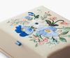 Flip Top Floral Embroidery Box Antique Books Jewelry Mementos Box Wedding Invitation Embroidered Fabric Floral Box